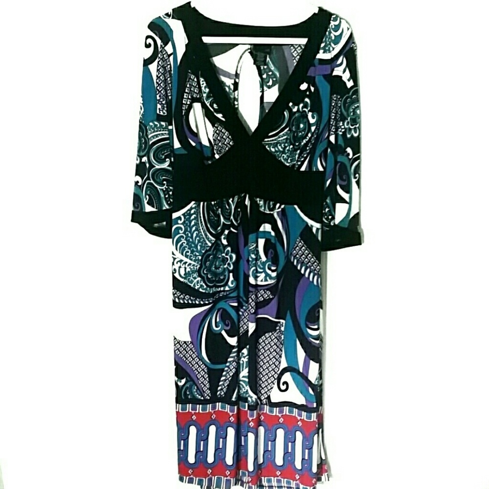 Torrid Dress Empire Waist Paisley Boho Chic 2